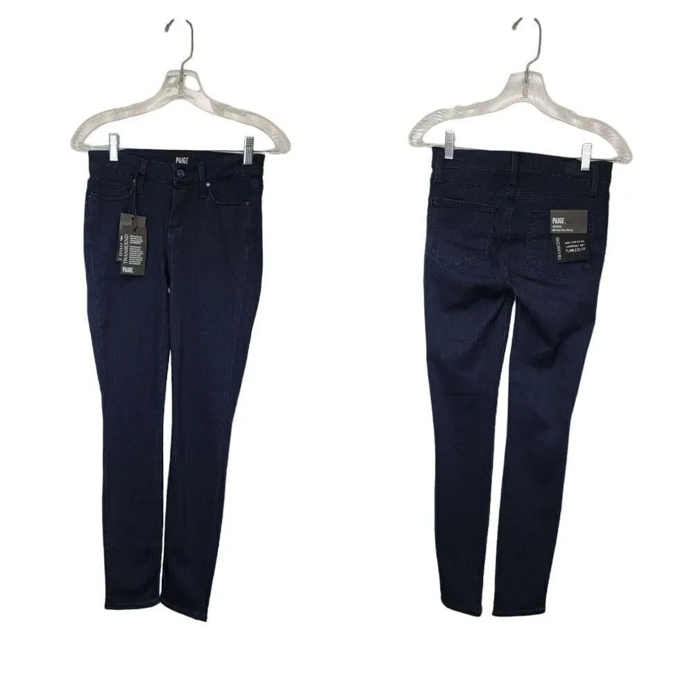 Paige Verdugo Alley Jean Women 25 Dark Blue Mid Rise Ultra Skinny Pocket